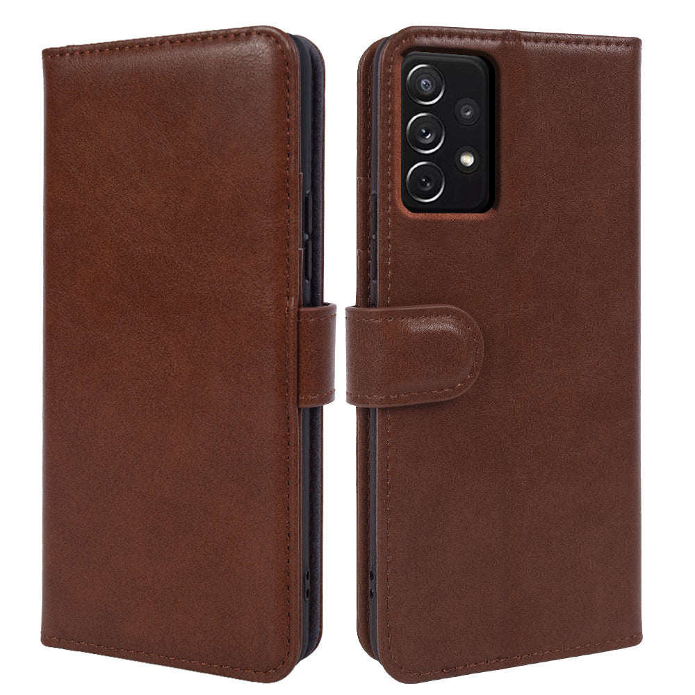 For Samsung Galaxy A72 5G 4G Protective Phone Case Genuine Cow Leather Waxy Texture Stand Wallet Cover For Samsung Galaxy A72 5G 4G Protective Phone Case Genuine Cow Leather Waxy Texture Stand Wallet Cover